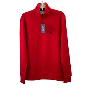 Chaps Pullover Sweatshirt 1/4 Zip size M Men Mock Neck Red Chest Logo NWT